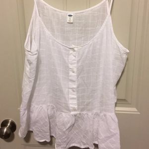 Old Navy White Linen Top XL